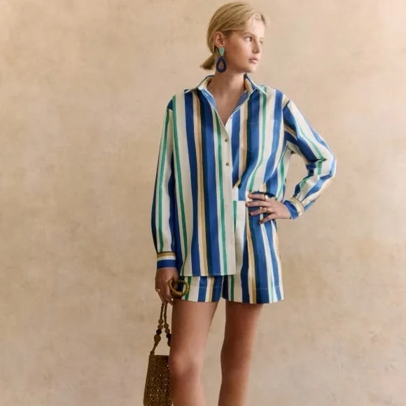 NWT Sézane x Momonì Nicolo Shorts in Multico Size 38/6 - Picture 3 of 7